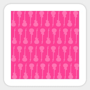 Guitar Pattern 2 Pink Sticker